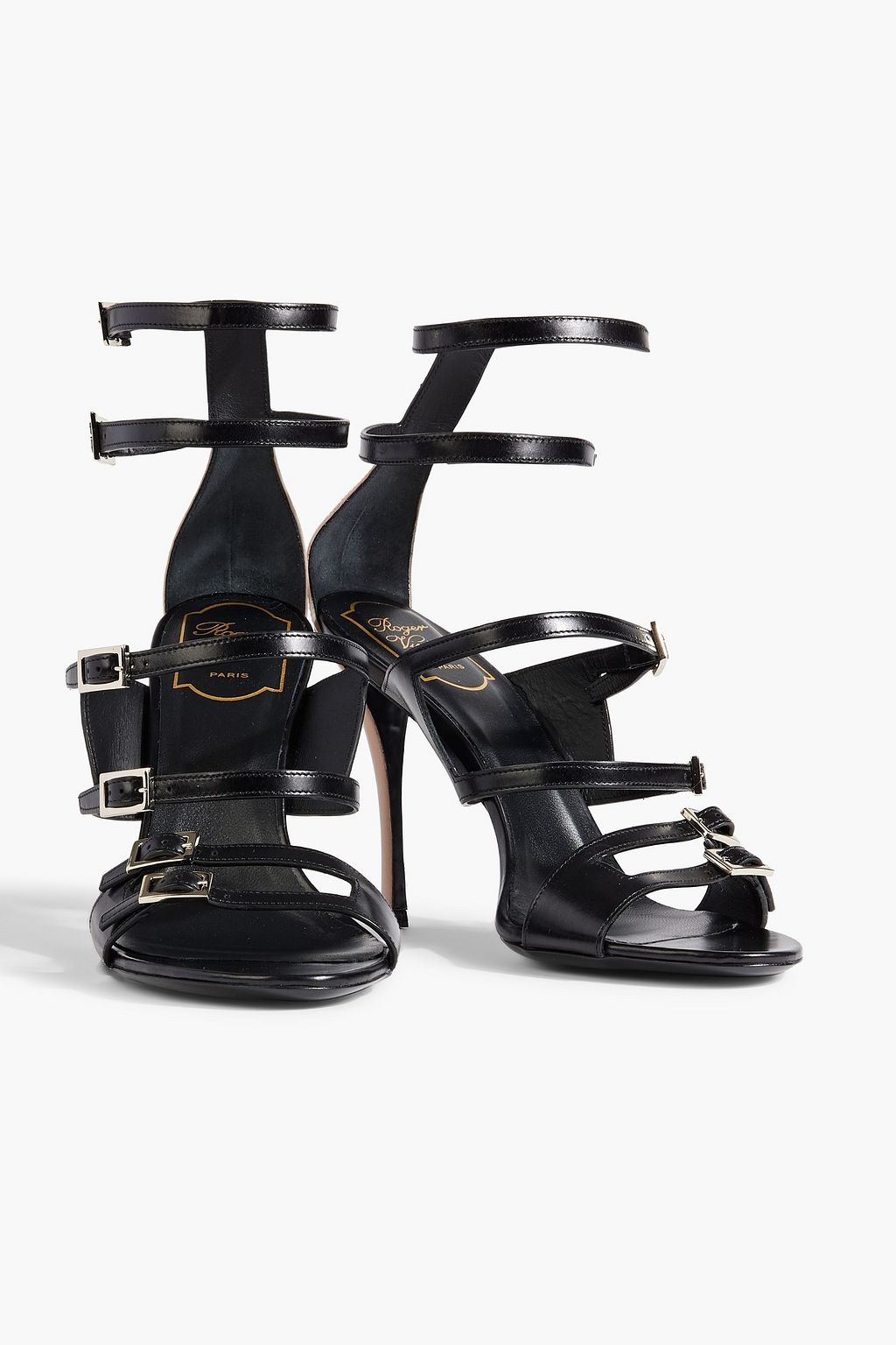 ROGER VIVIER Two-tone buckled leather sandals