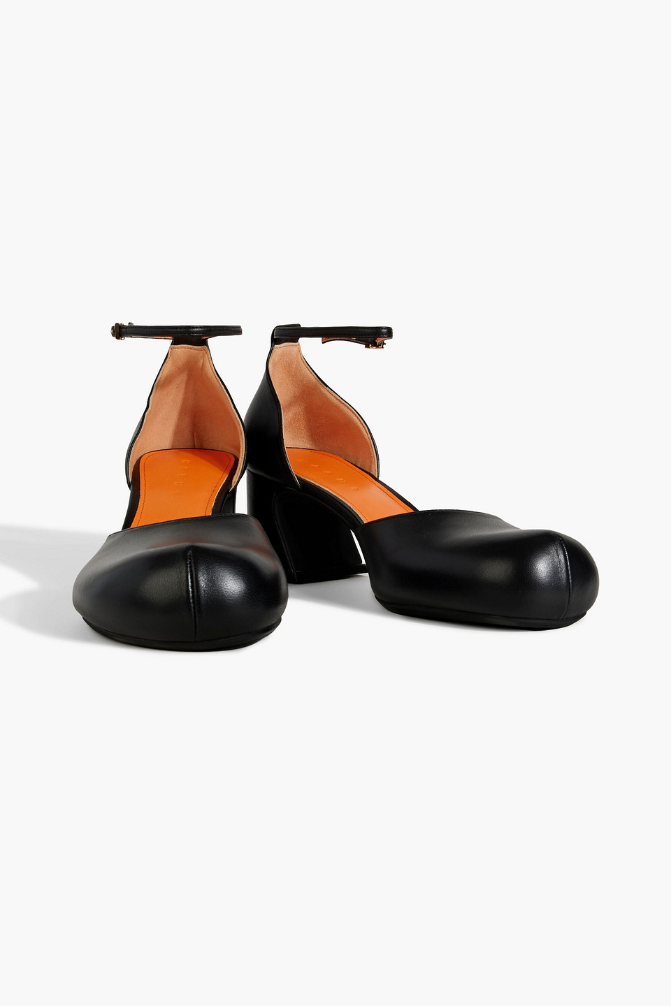 Shop Marni Leather Pumps In Black