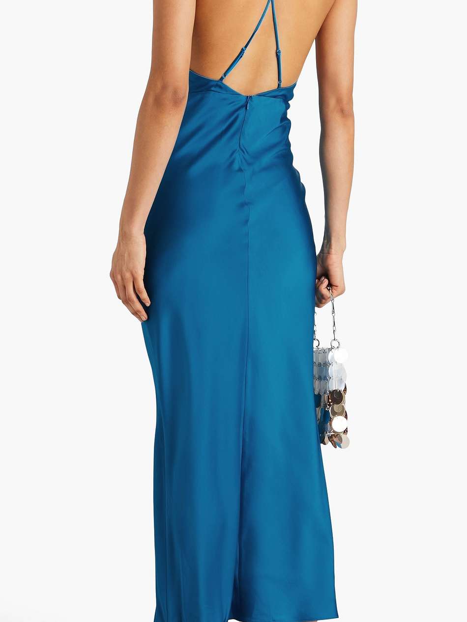 giana ruffled satin-crepe gown
