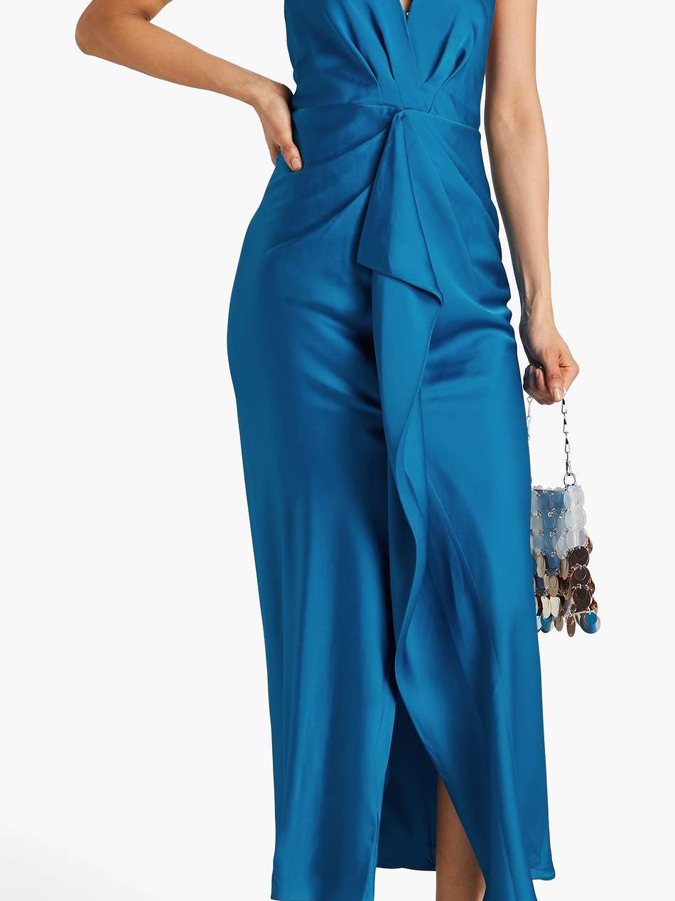 giana ruffled satin-crepe gown