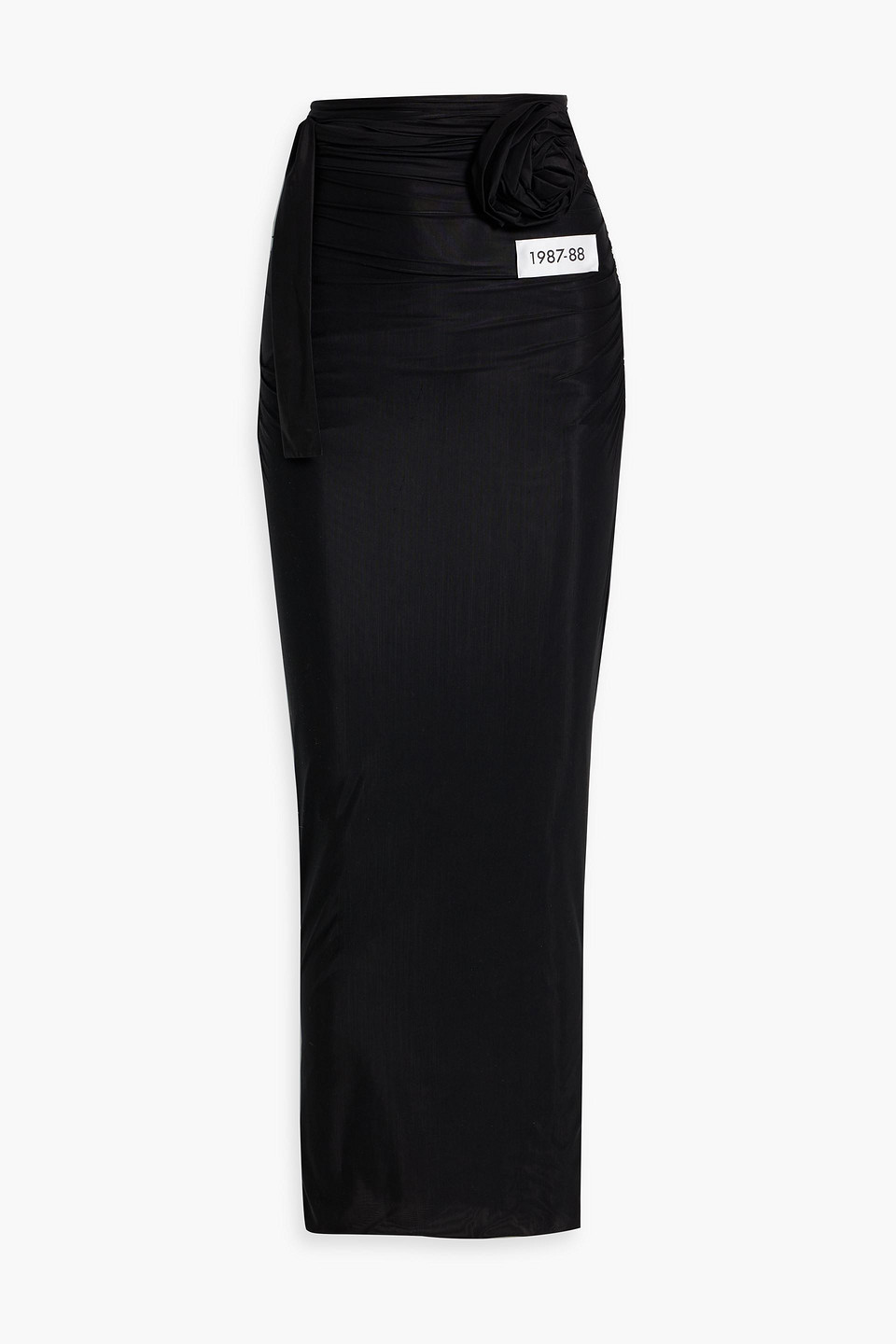 DOLCE & GABBANA APPLIQUÉD STRETCH-MESH MAXI SKIRT