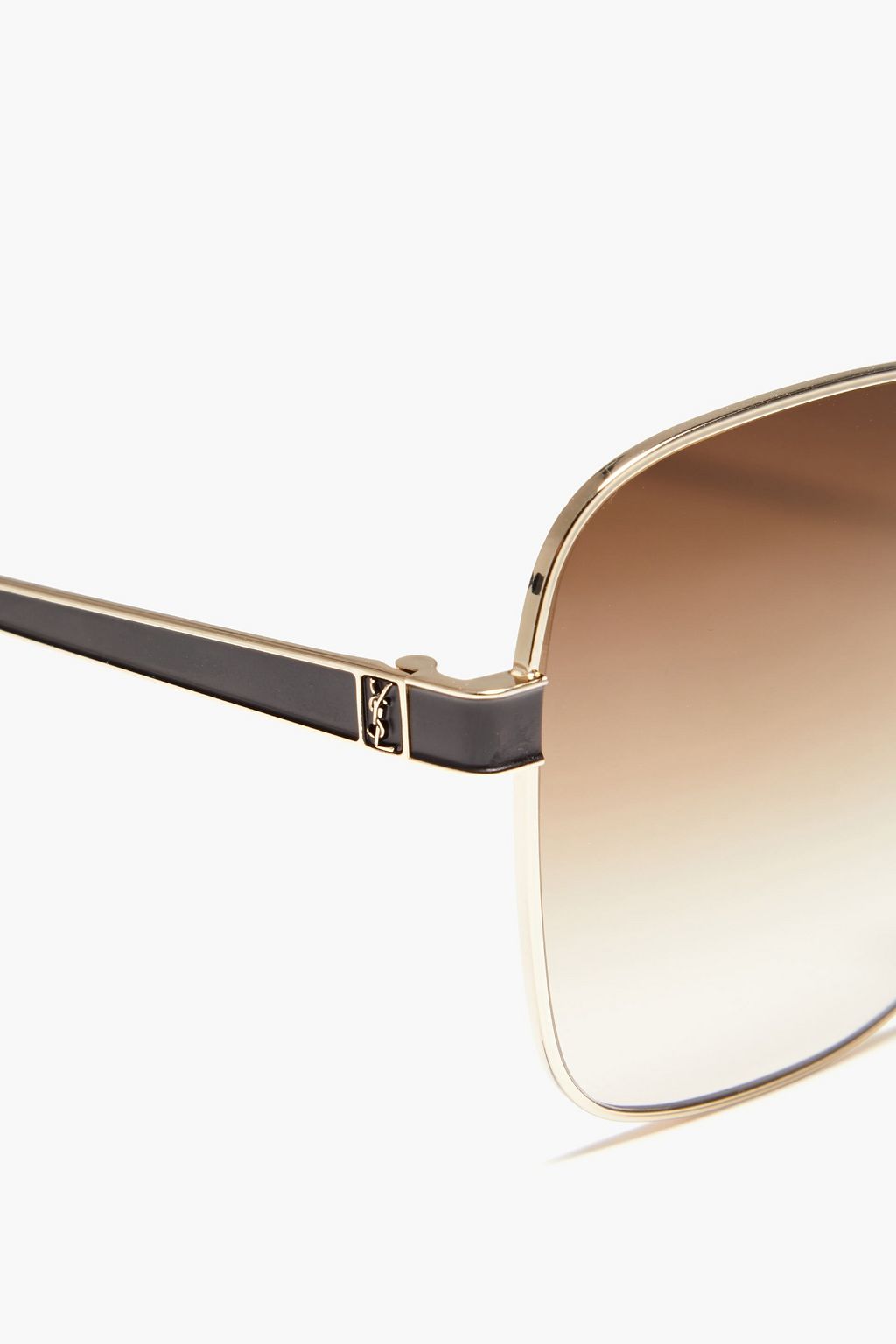 SAINT LAURENT Square-frame gold-tone sunglasses