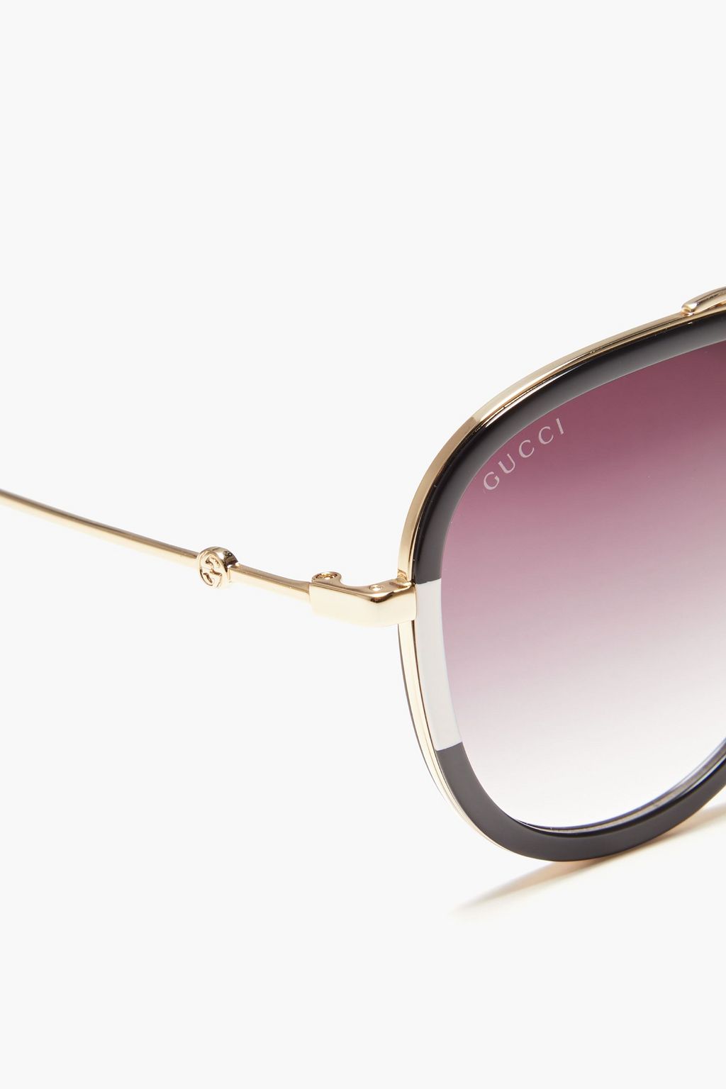 GUCCI 에비에이터 스타일 투톤 아세테이트 선글라스