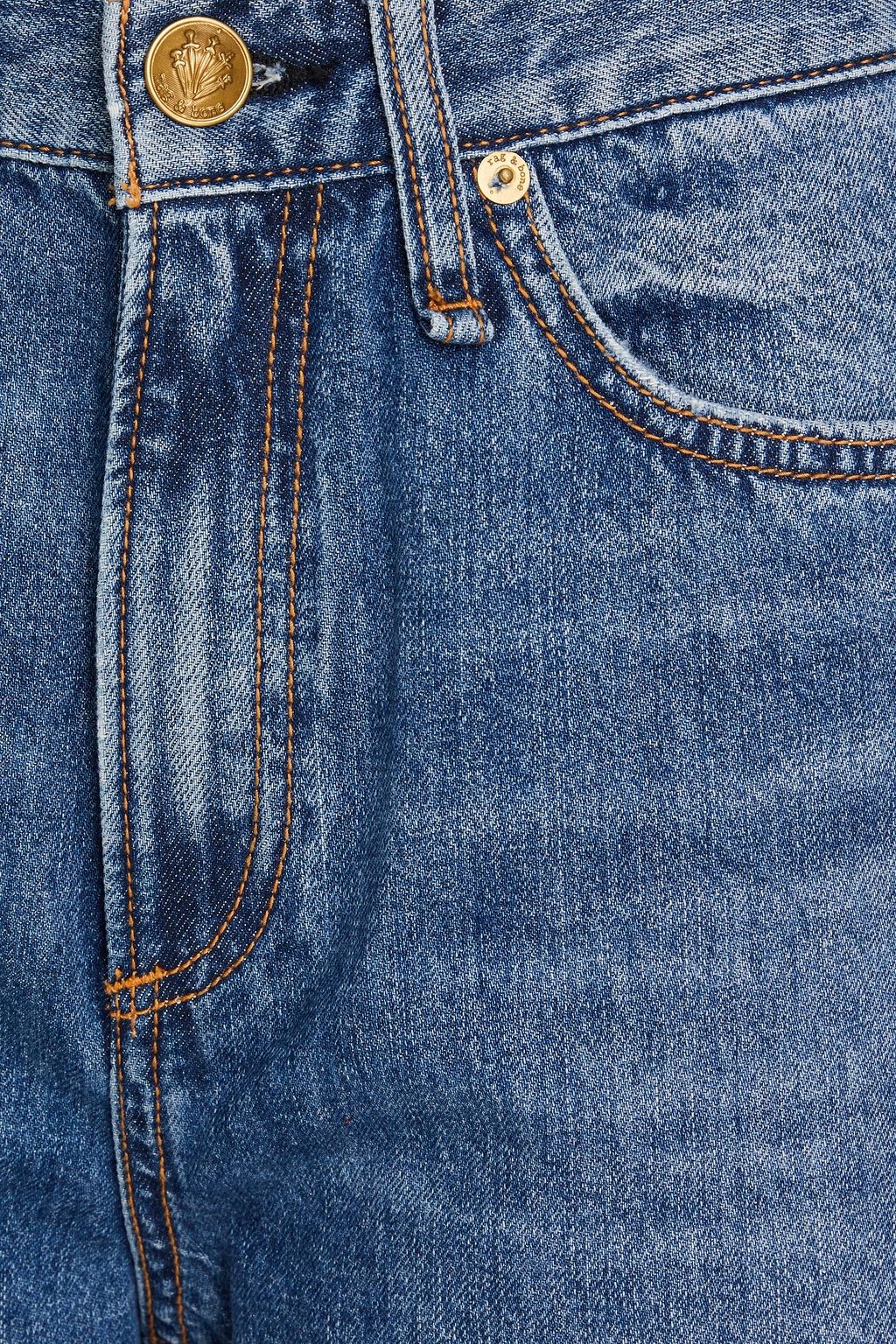 RAG & BONE Logan distressed high-rise wide-leg jeans