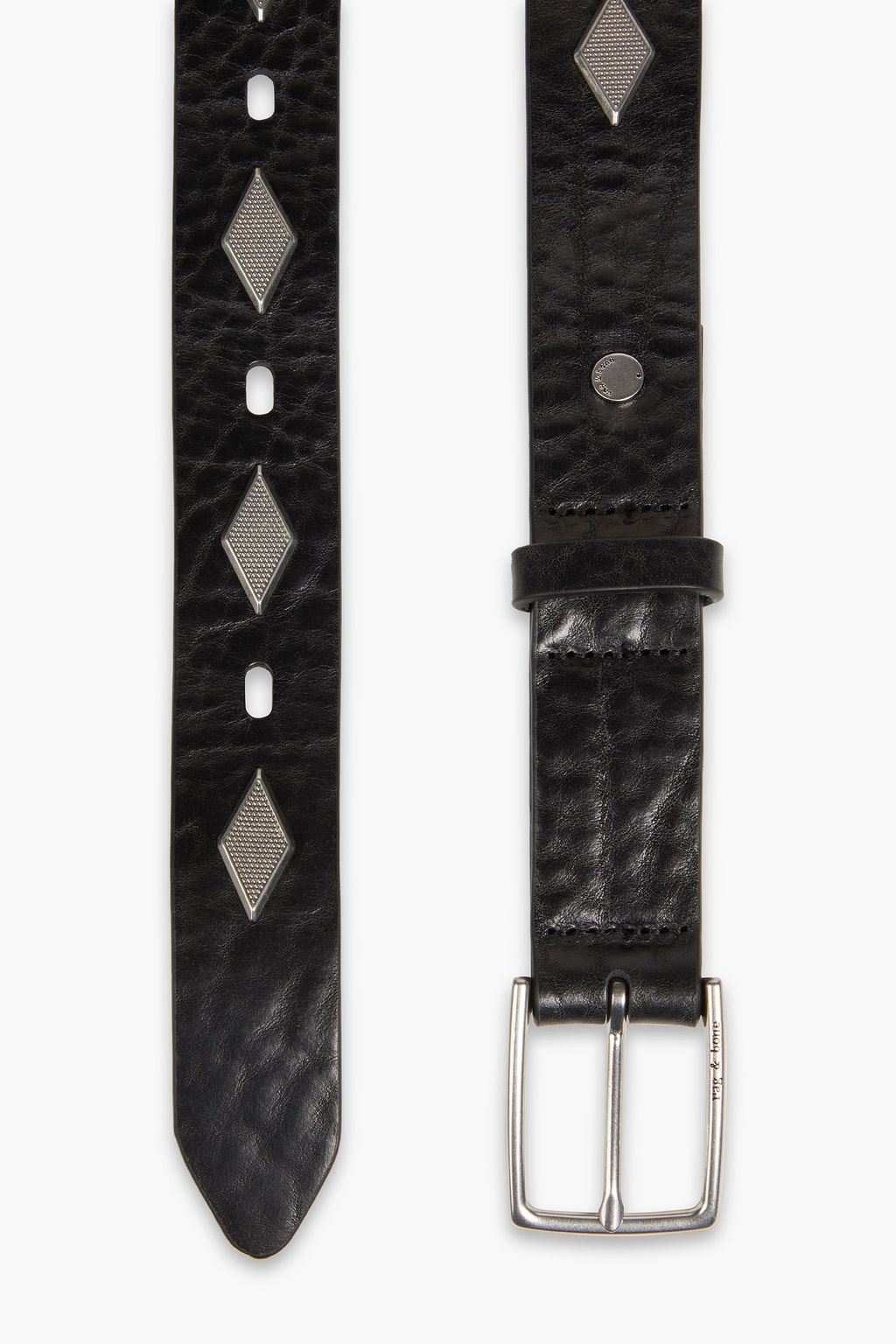 RAG & BONE Colin studded textured-leather belt