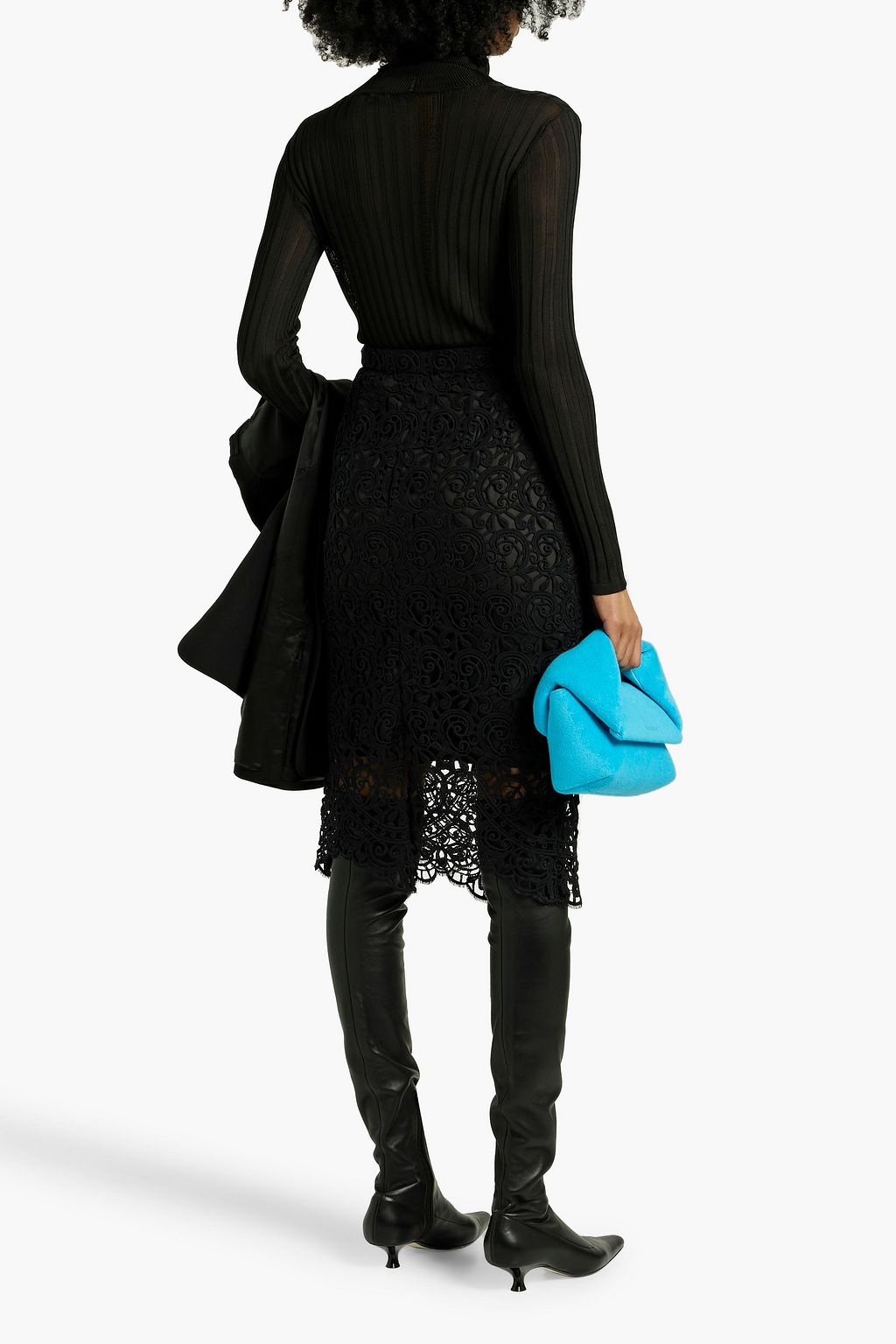 BURBERRY Cotton-blend macramé lace skirt