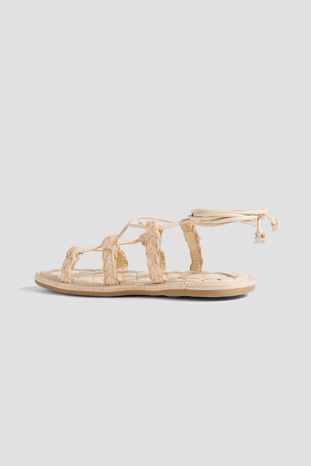 SAM EDELMAN Zariah leather-trimmed faux raffia sandals