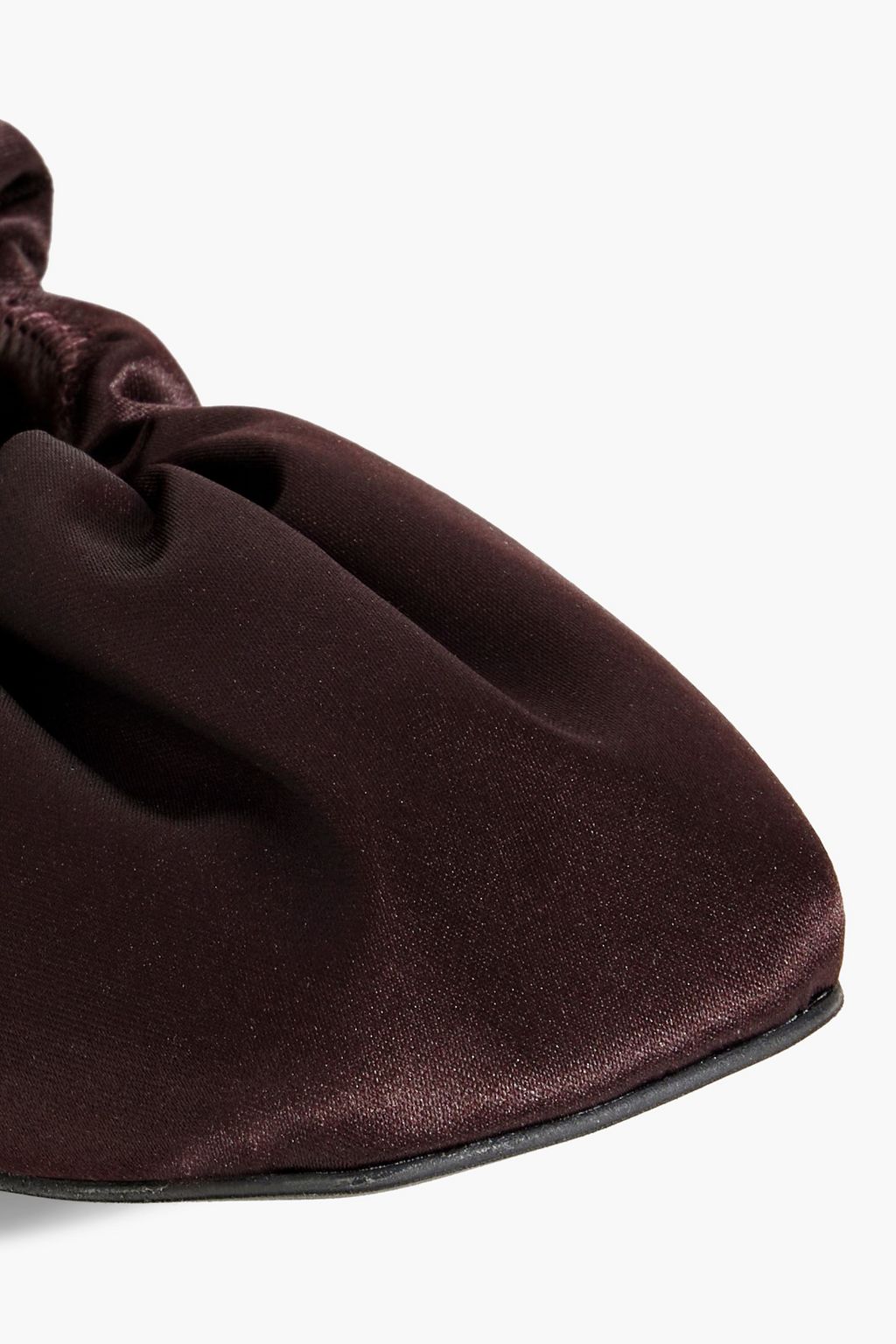 GANNI Ruched satin ballet flats