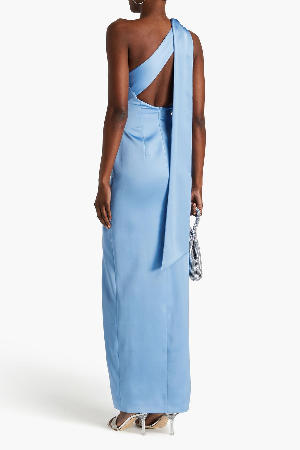 RASARIO One-shoulder draped satin maxi dress | THE OUTNET