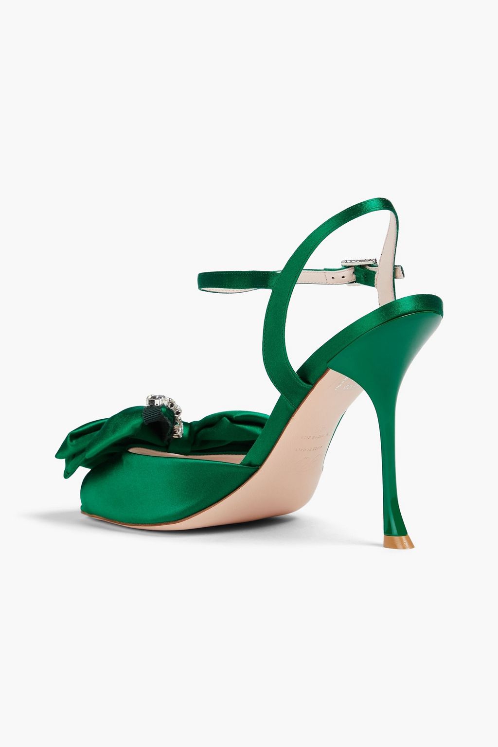 ROGER VIVIER Bow-detailed embellished satin sandals