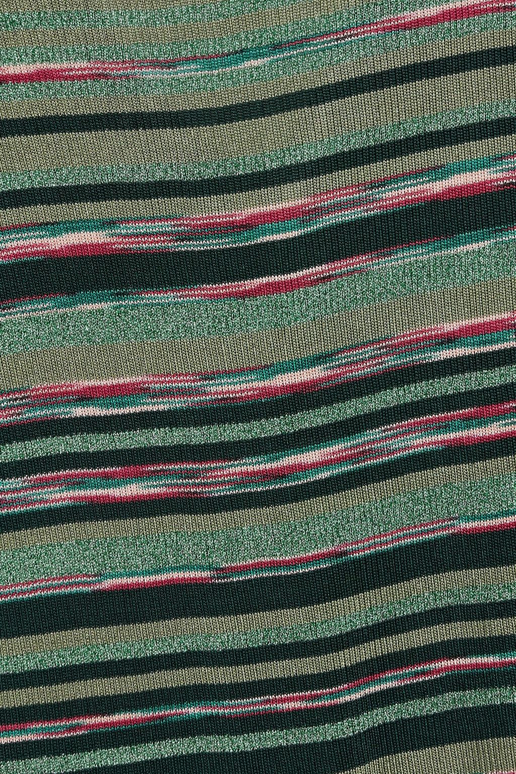 MISSONI Metallic space-dyed ribbed-knit midi dress