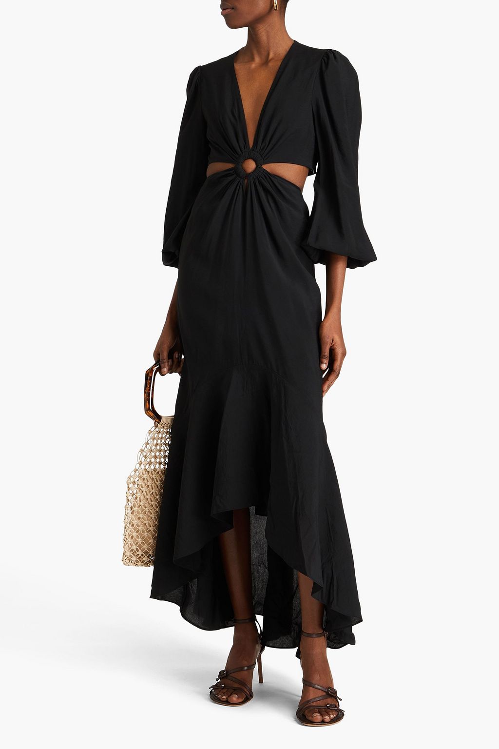 SIMKHAI Jaelynn cutout crepe maxi dress
