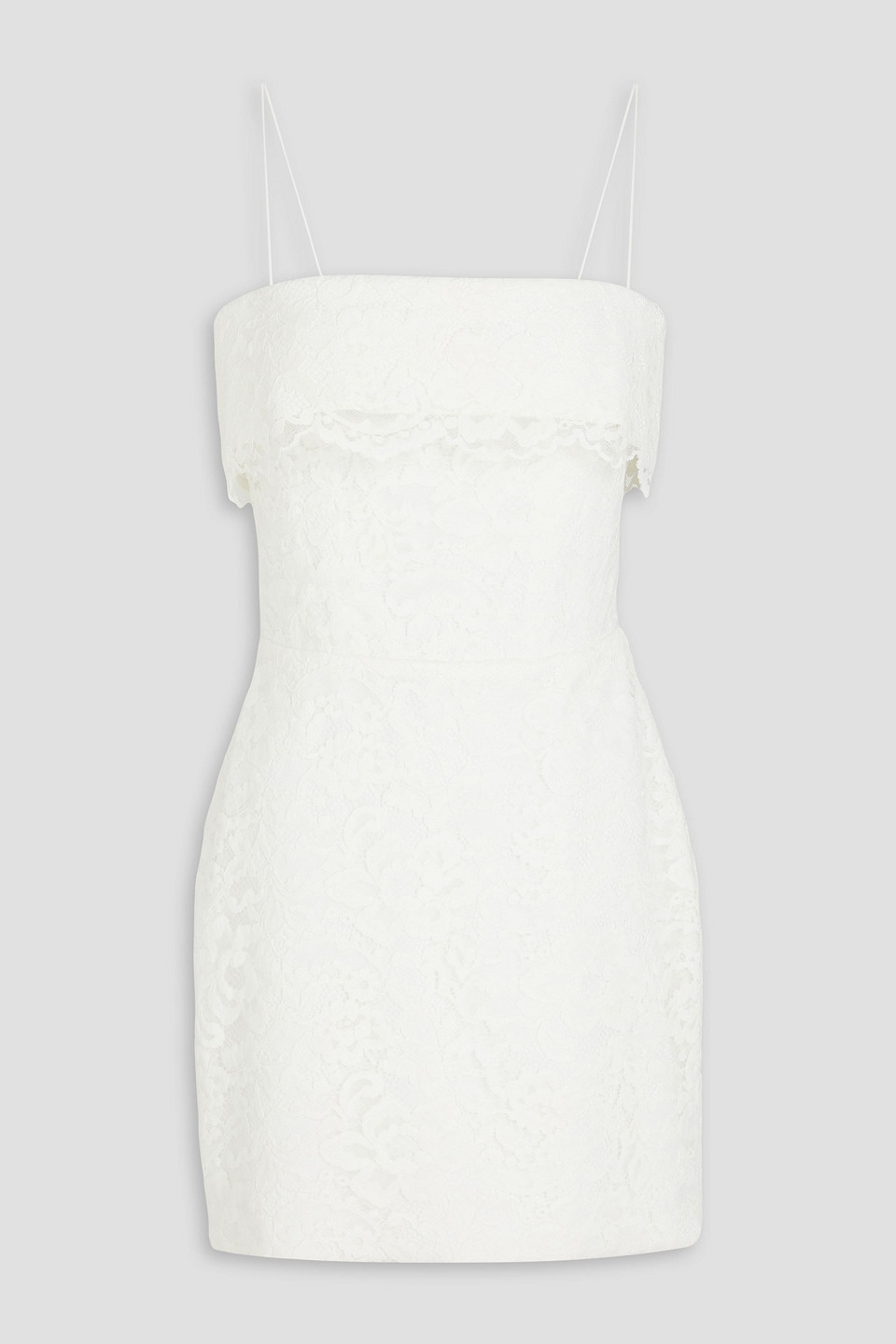 Rasario Cotton-blend Corded Lace Mini Dress In White