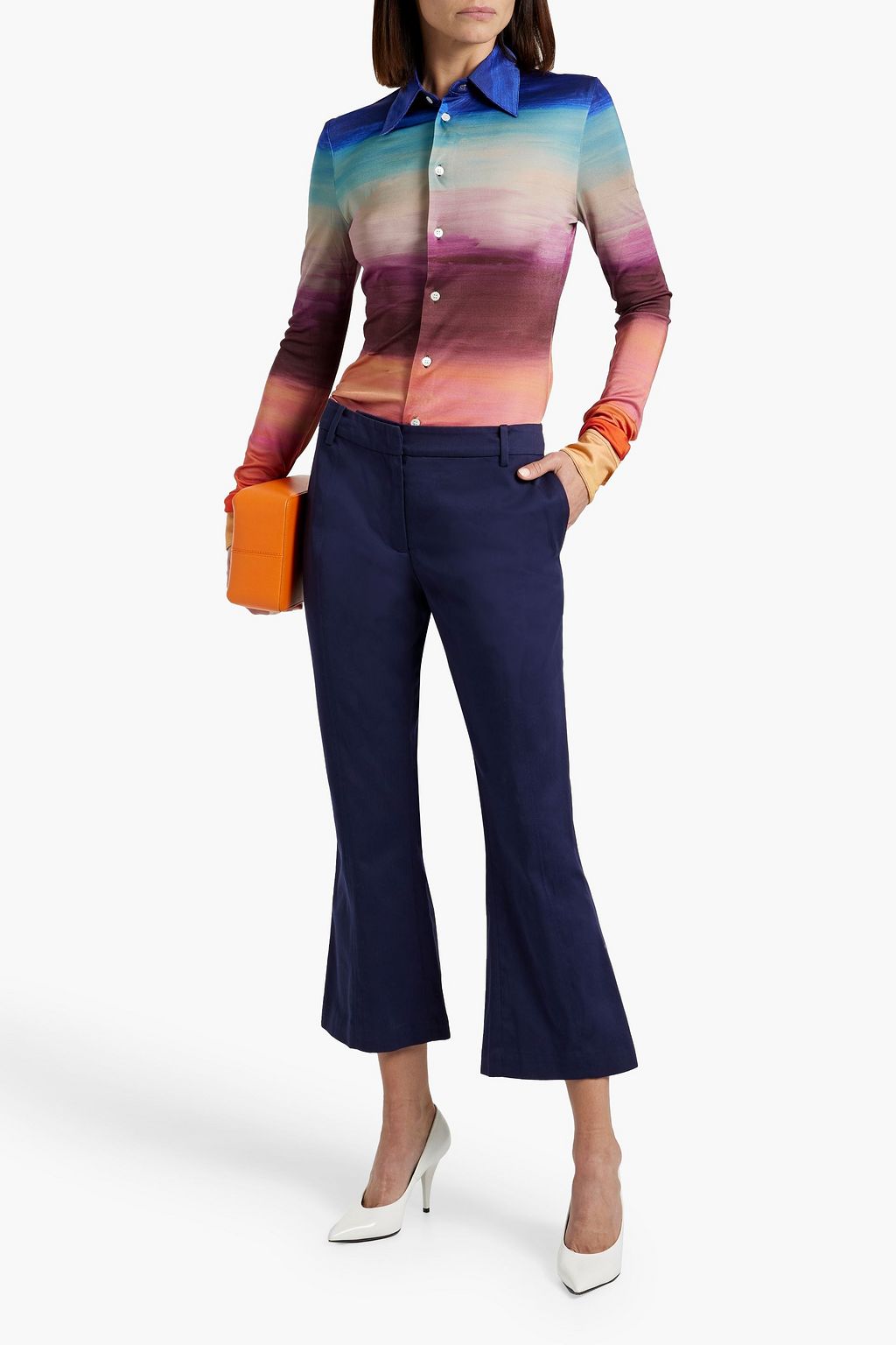 MARNI Cotton-twill kick-flare pants