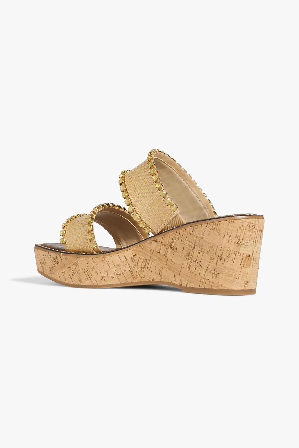 SAM EDELMAN Angelina embellished woven wedge sandals
