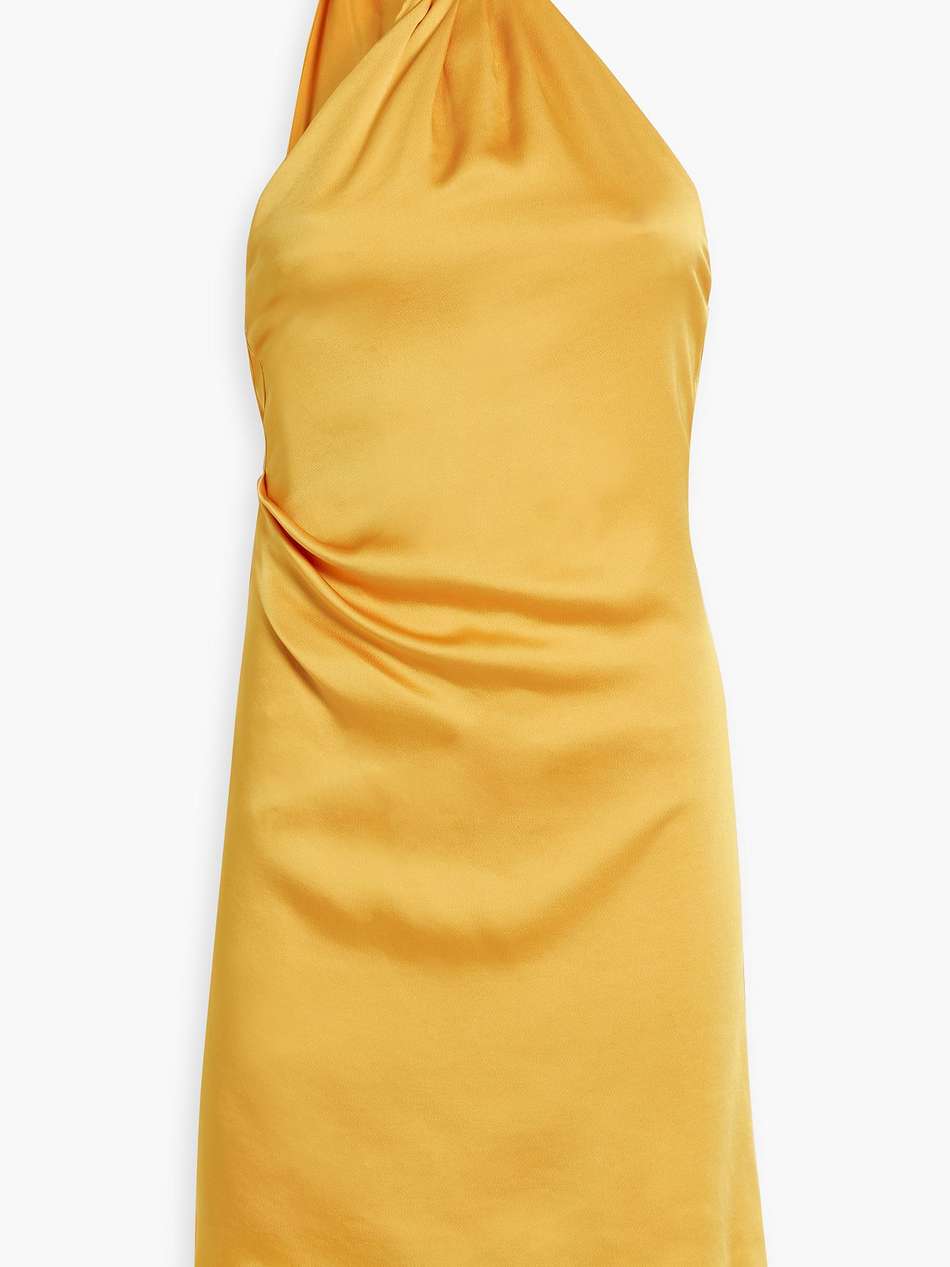 jade draped satin-crepe  halterneck midi dress