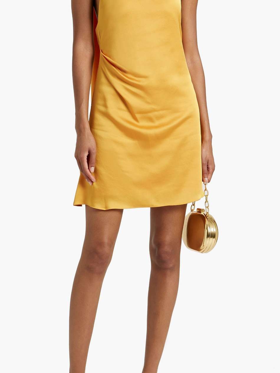 jade draped satin-crepe  halterneck midi dress