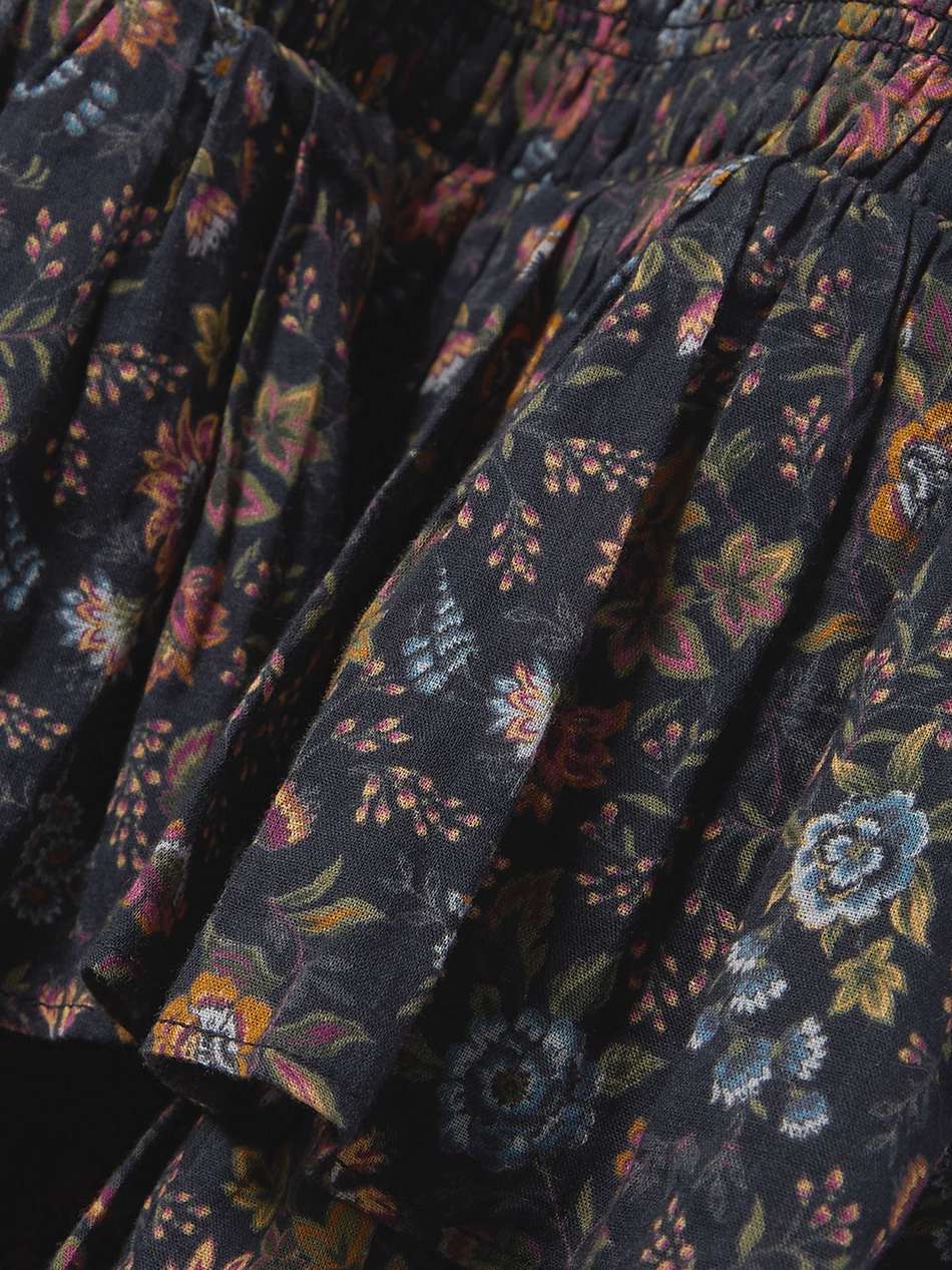 farha shirred floral-print cotton-voile mini dress