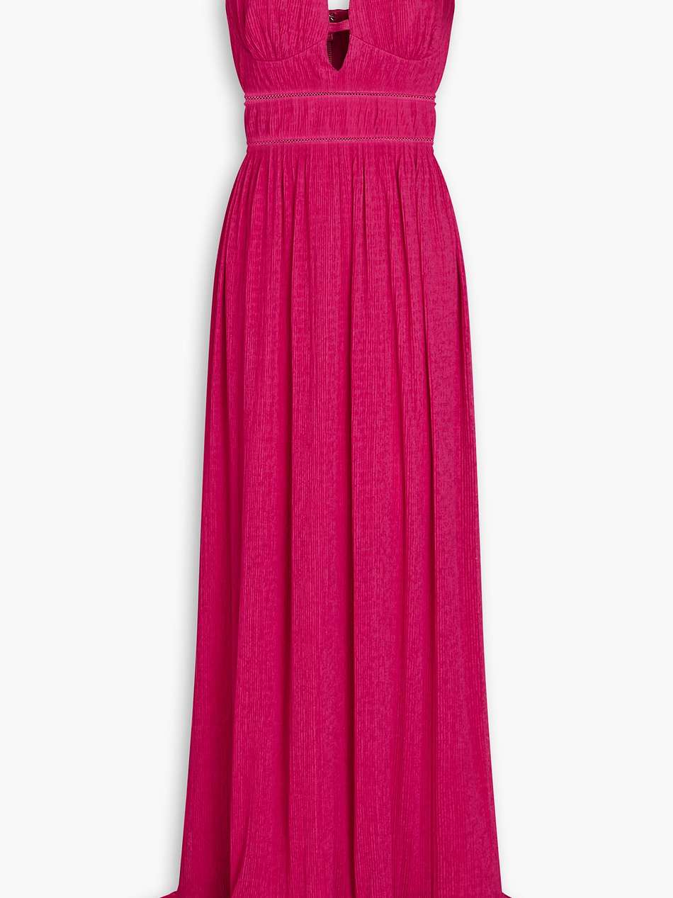maude plissé-jersey maxi dress