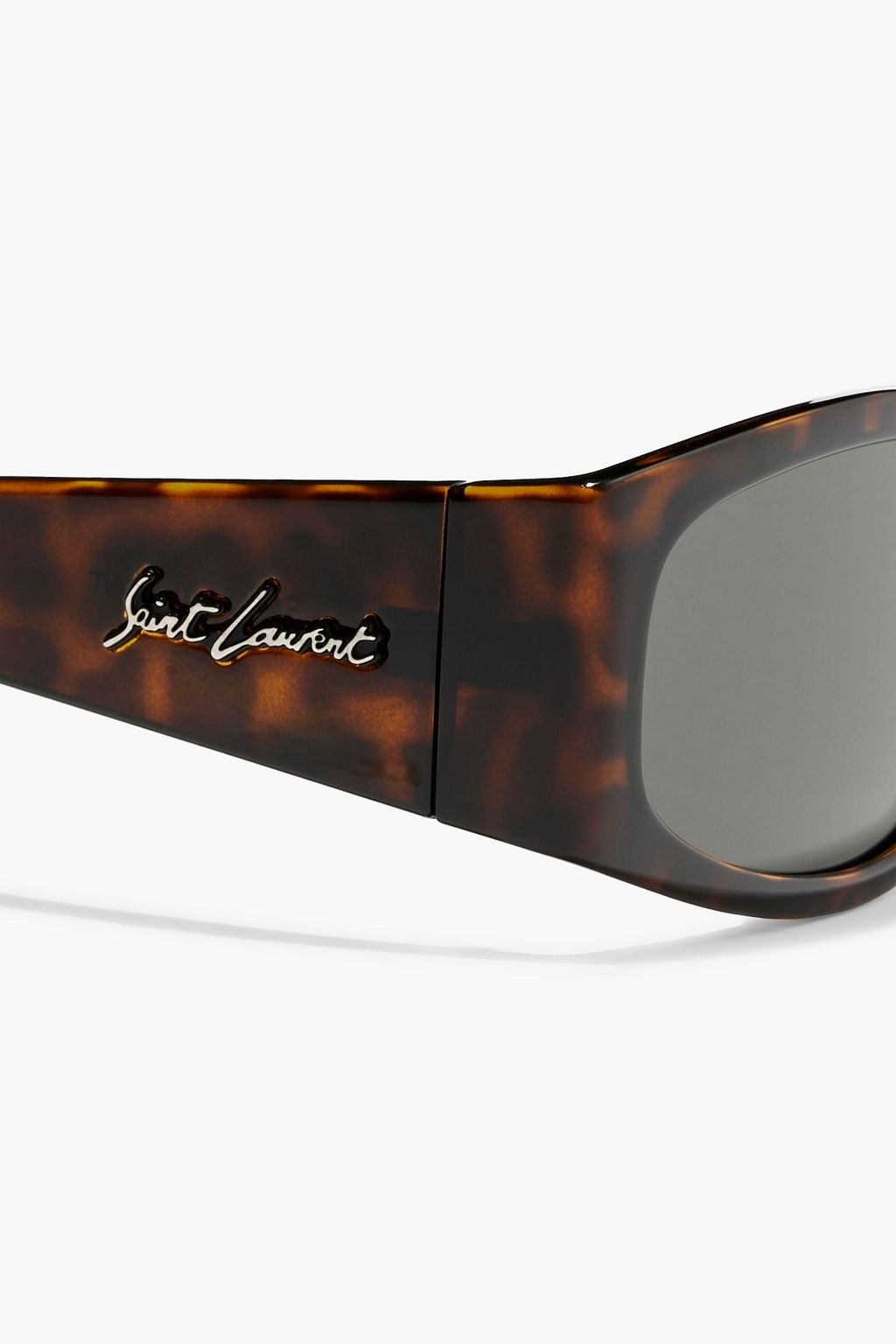 SAINT LAURENT Square-frame tortoiseshell-print acetate sunglasses