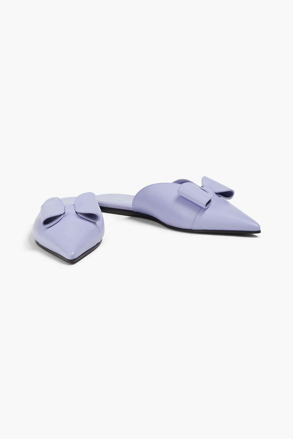 EMPORIO ARMANI 보우 디테일 가죽 슬리퍼