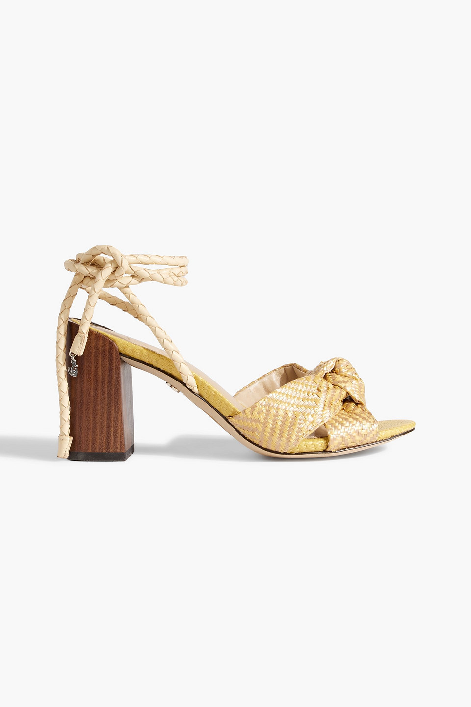 Sam Edelman Bodhi Knotted Faux Raffia Sandals In Pastel Yellow