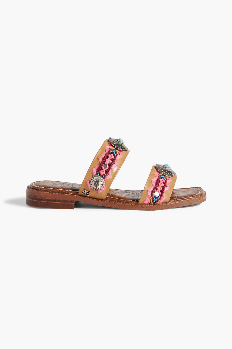 Sam Edelman Hardyn Embellished Leather Sandals In Light Brown