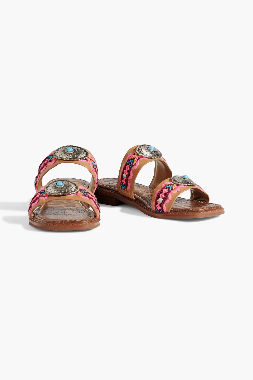 Sam Edelman Hardyn Embellished Leather Sandals In Light Brown
