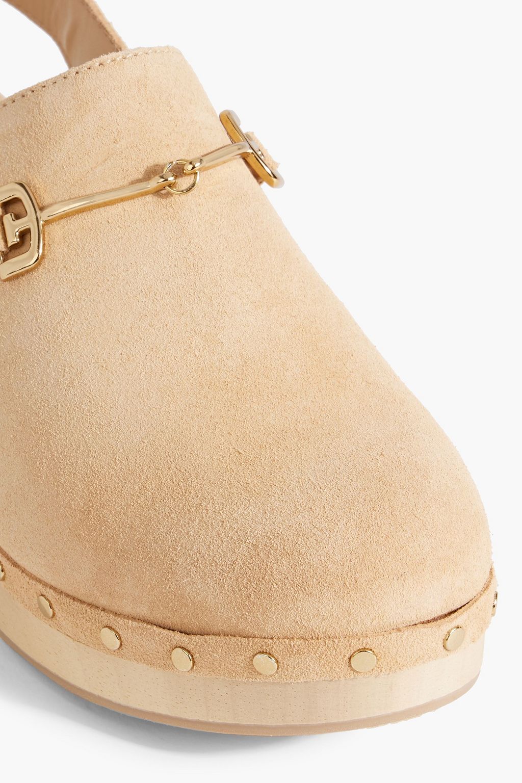 SAM EDELMAN Hilda embellished suede slingback clogs