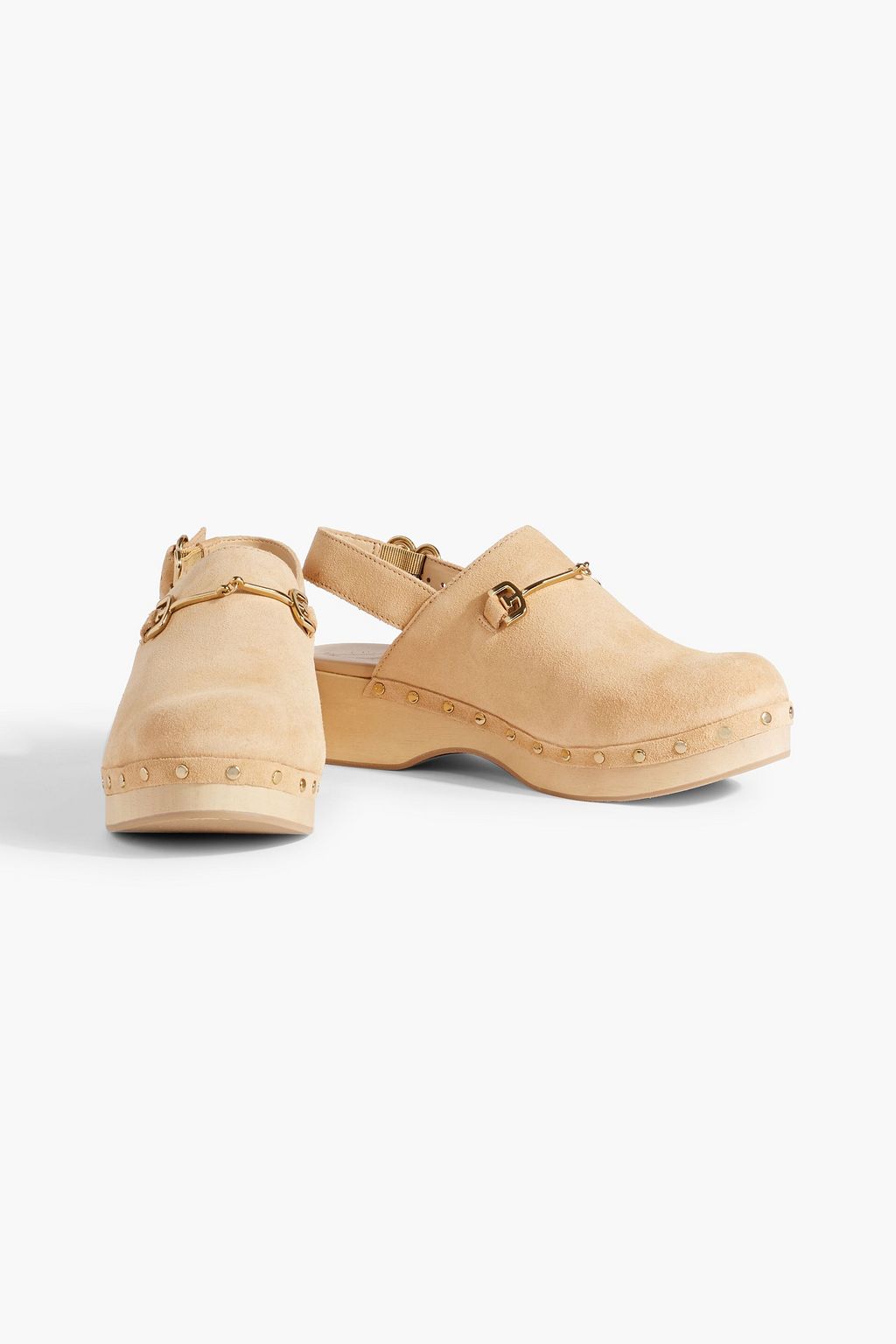 SAM EDELMAN Hilda embellished suede slingback clogs