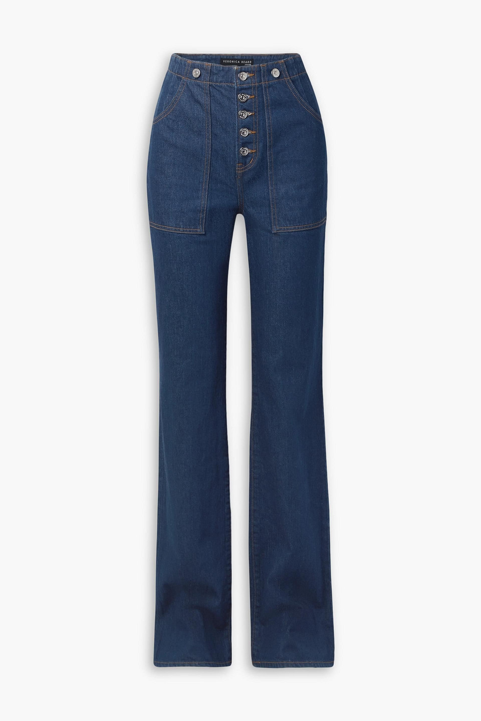 Veronica Beard High-rise Wide-leg Jeans In Mid Denim