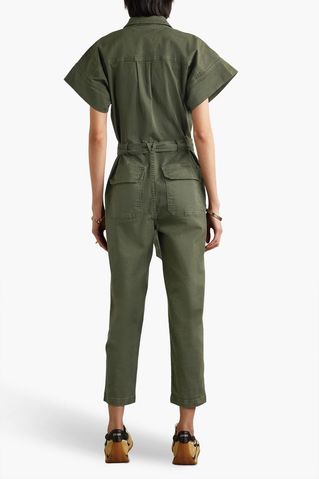VERONICA BEARD Cropped cotton-blend twill jumpsuit