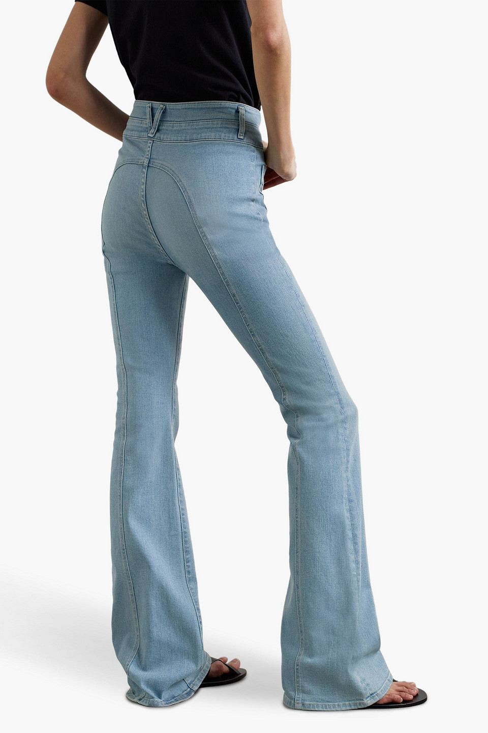 Shop Veronica Beard Beverly High-rise Flared Jeans In Light Denim