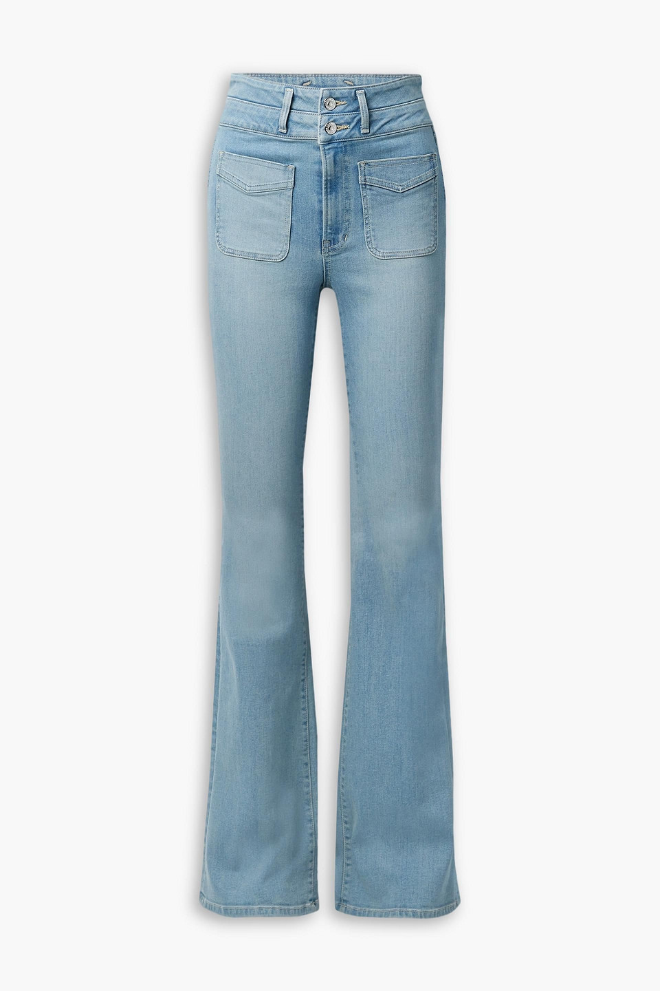 Shop Veronica Beard Beverly High-rise Flared Jeans In Light Denim