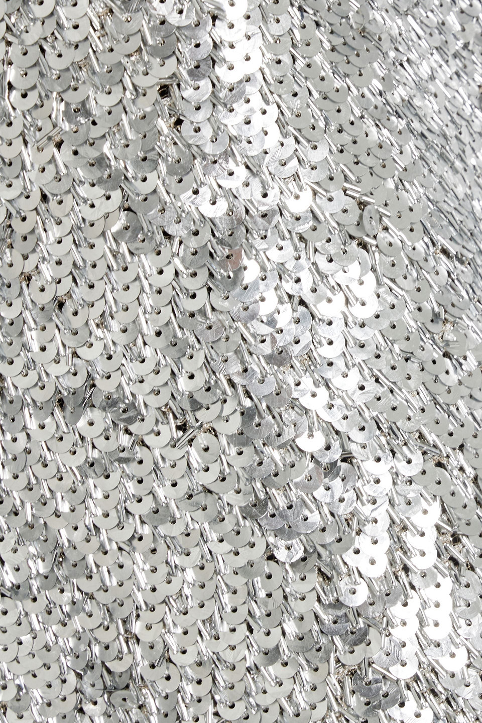 Khaite Elsa Sequined Tulle Mini Dress In Silver