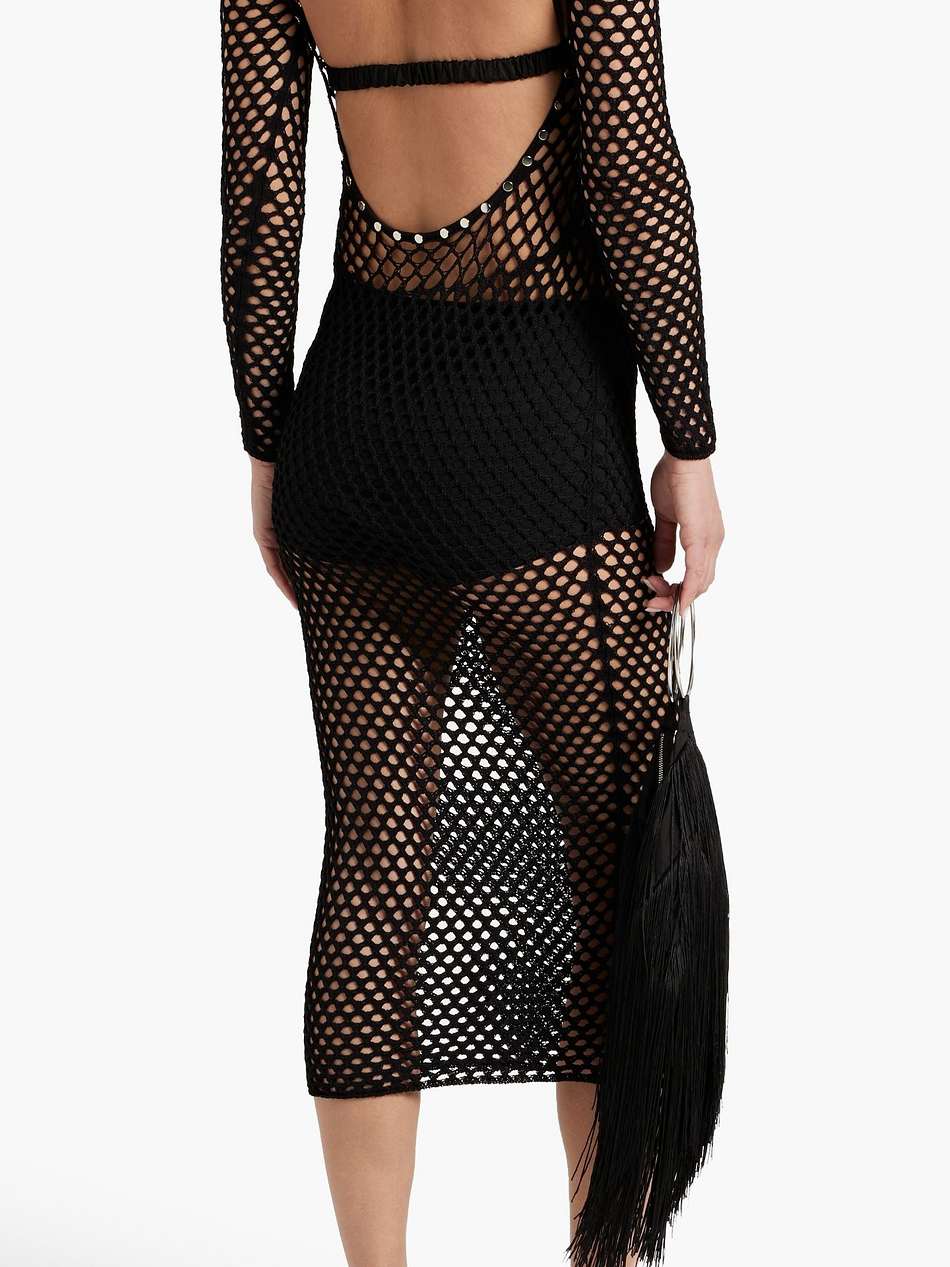 felice studded crochet midi dress