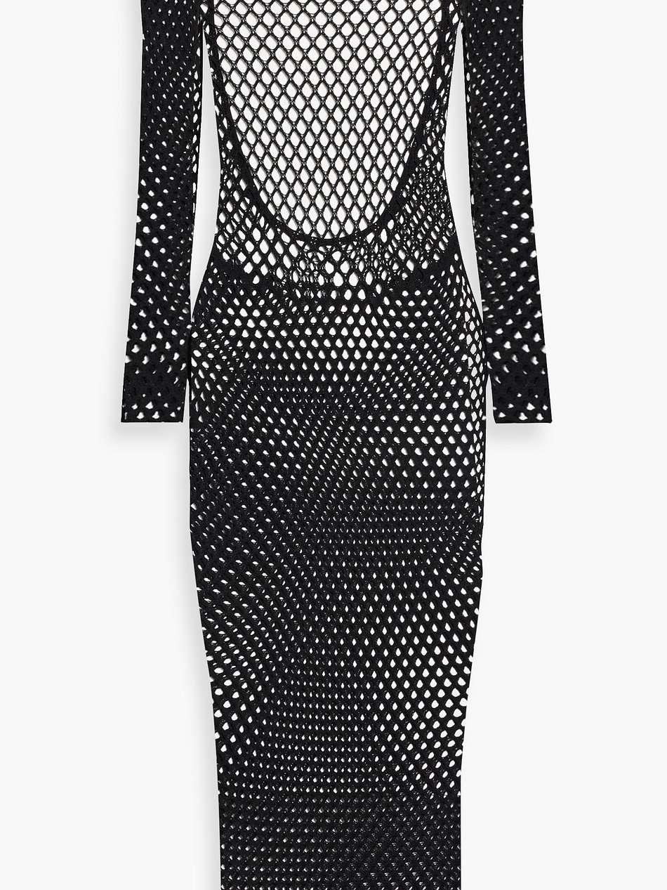felice studded crochet midi dress