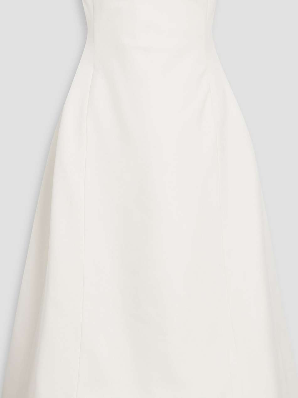 blume strapless twill midi dress