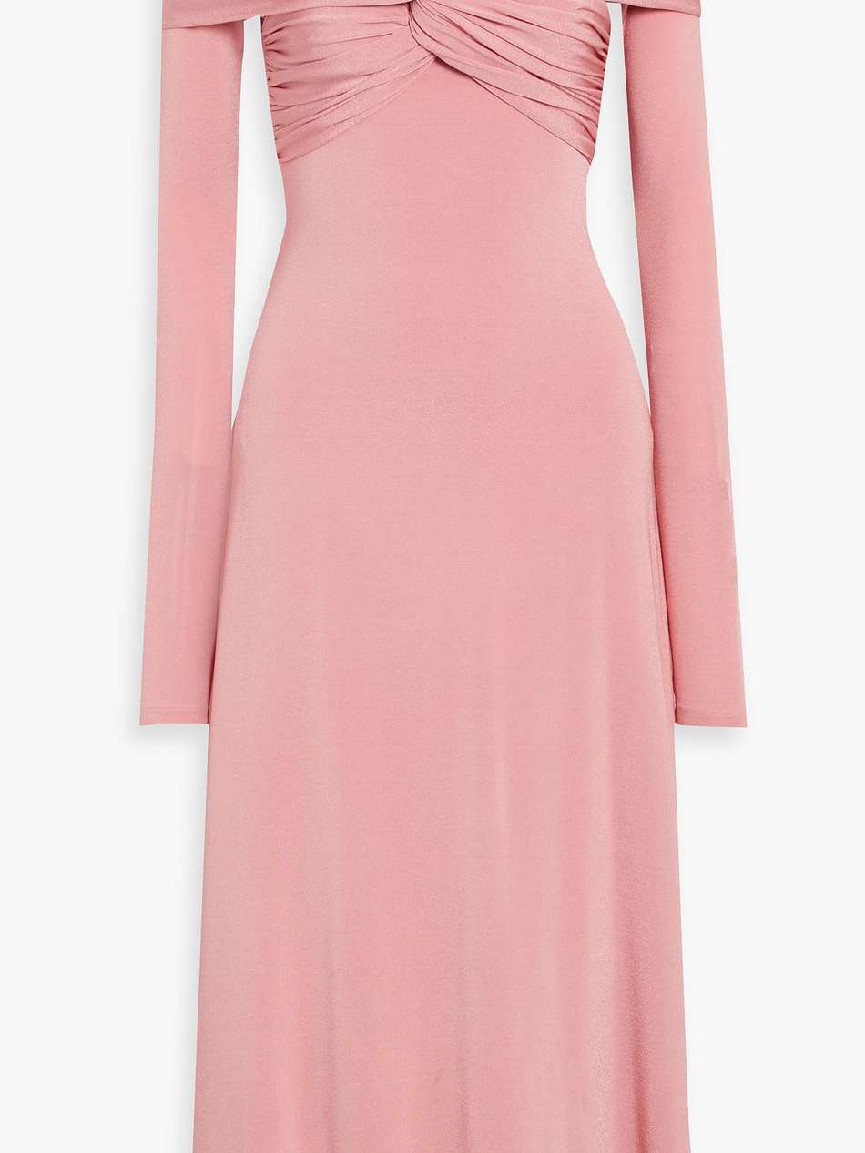cerna off-the-shoulder twist-front jersey midi dress