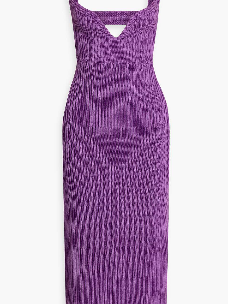 alessia cutout ribbed cotton-blend midi dress