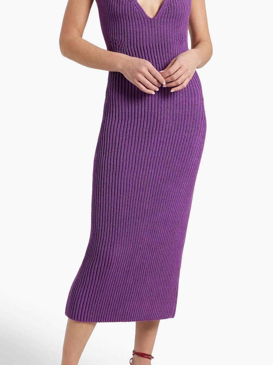 alessia cutout ribbed cotton-blend midi dress