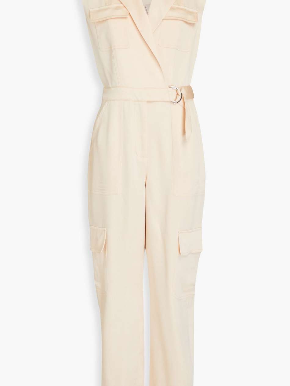 haisley belted satin-crepe jumpsuit