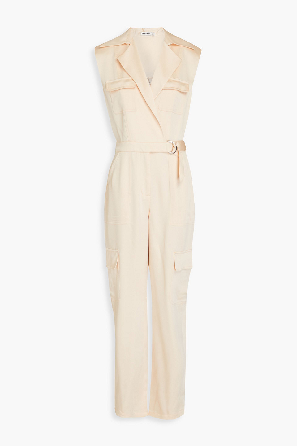 Simkhai Haisley Satin Wrap Jumpsuit In Blush