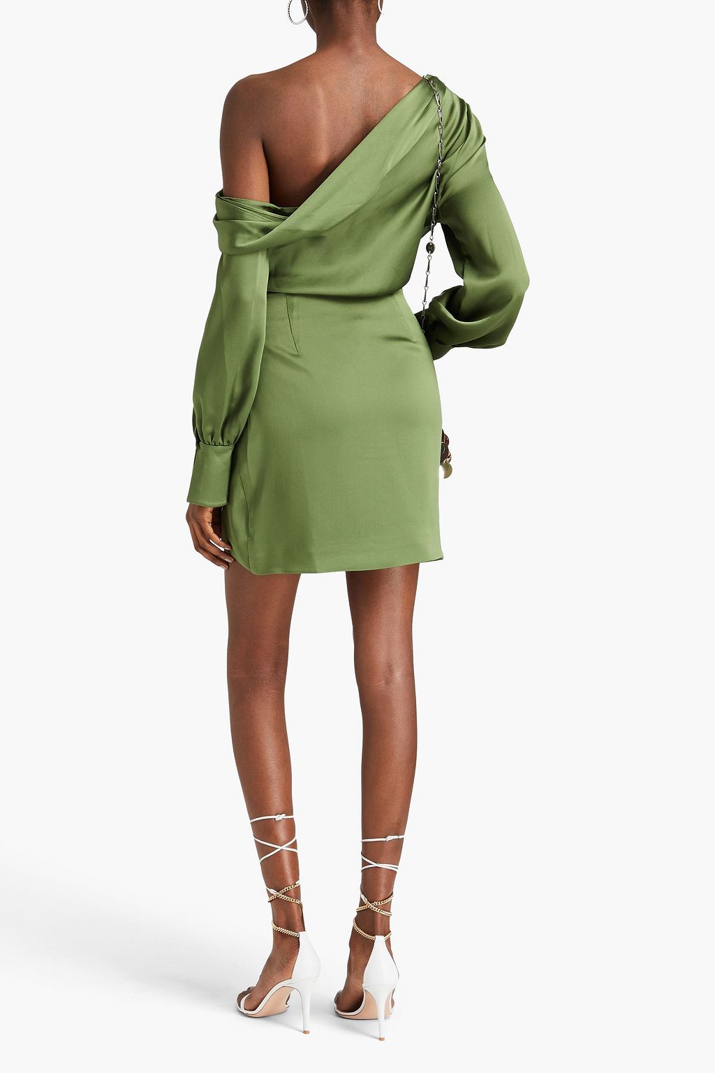 SIMKHAI Cameron one-shoulder satin-crepe mini dress