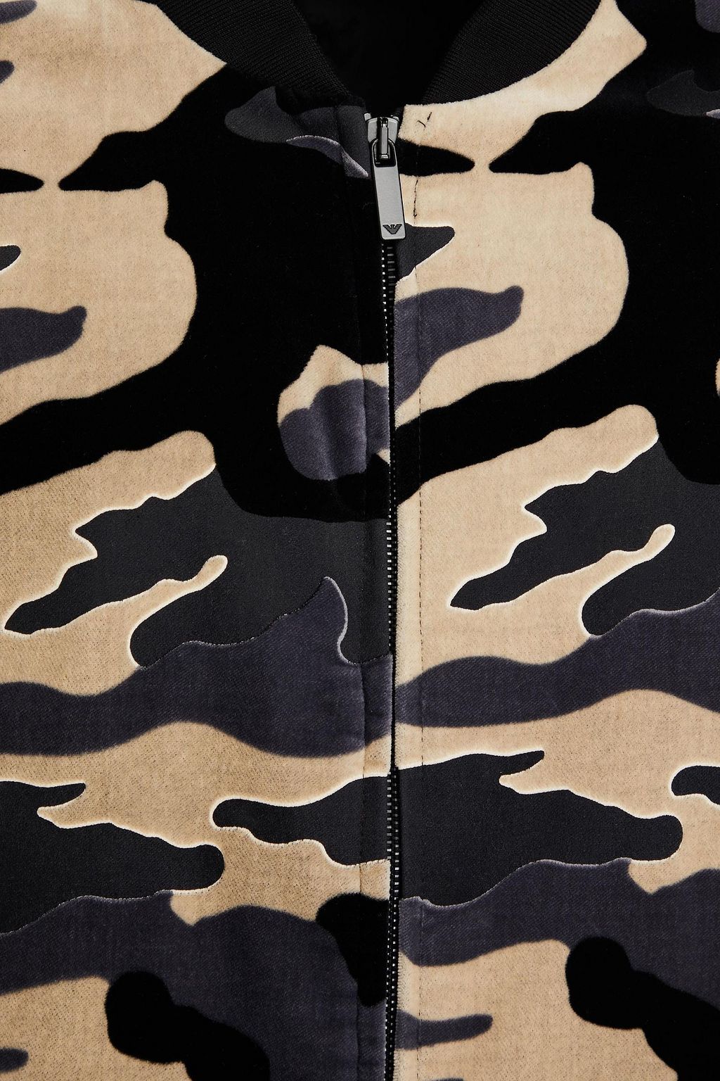 EMPORIO ARMANI Camouflage-print cotton-velvet bomber jacket