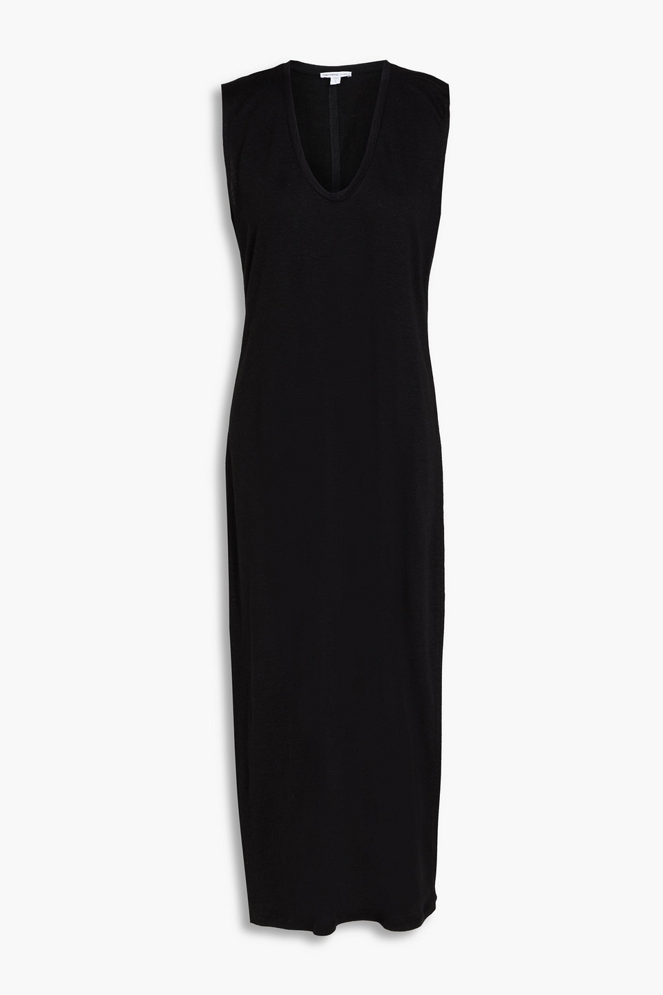 James Perse Liene-blend Jersey Midi Dress In Black | ModeSens