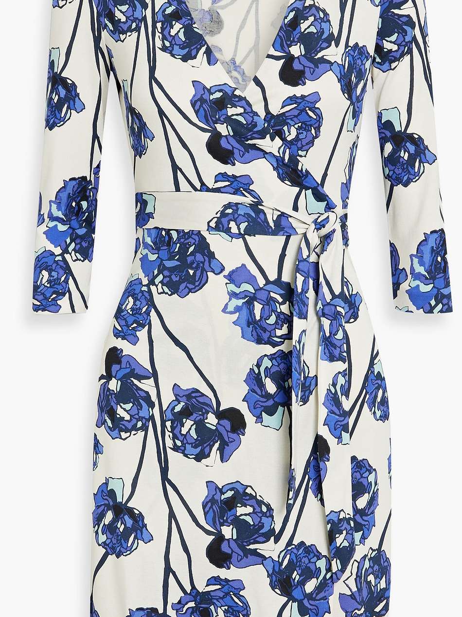 julian floral-print silk-jersey mini wrap dress