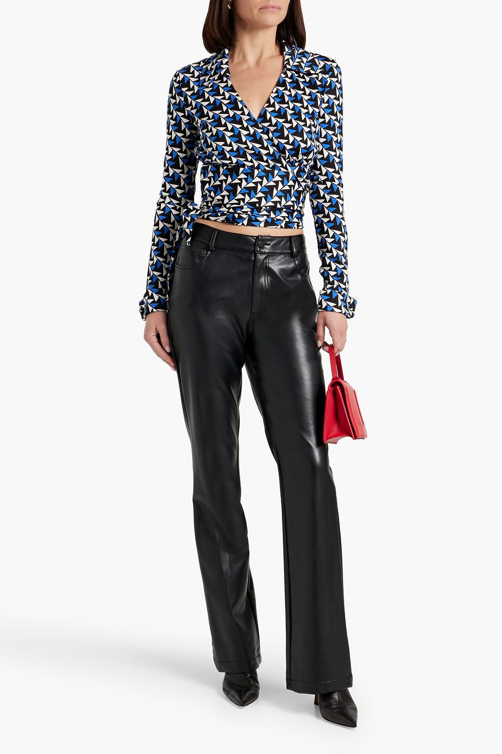 DIANE VON FURSTENBERG Bobbie printed stretch-jersey wrap top