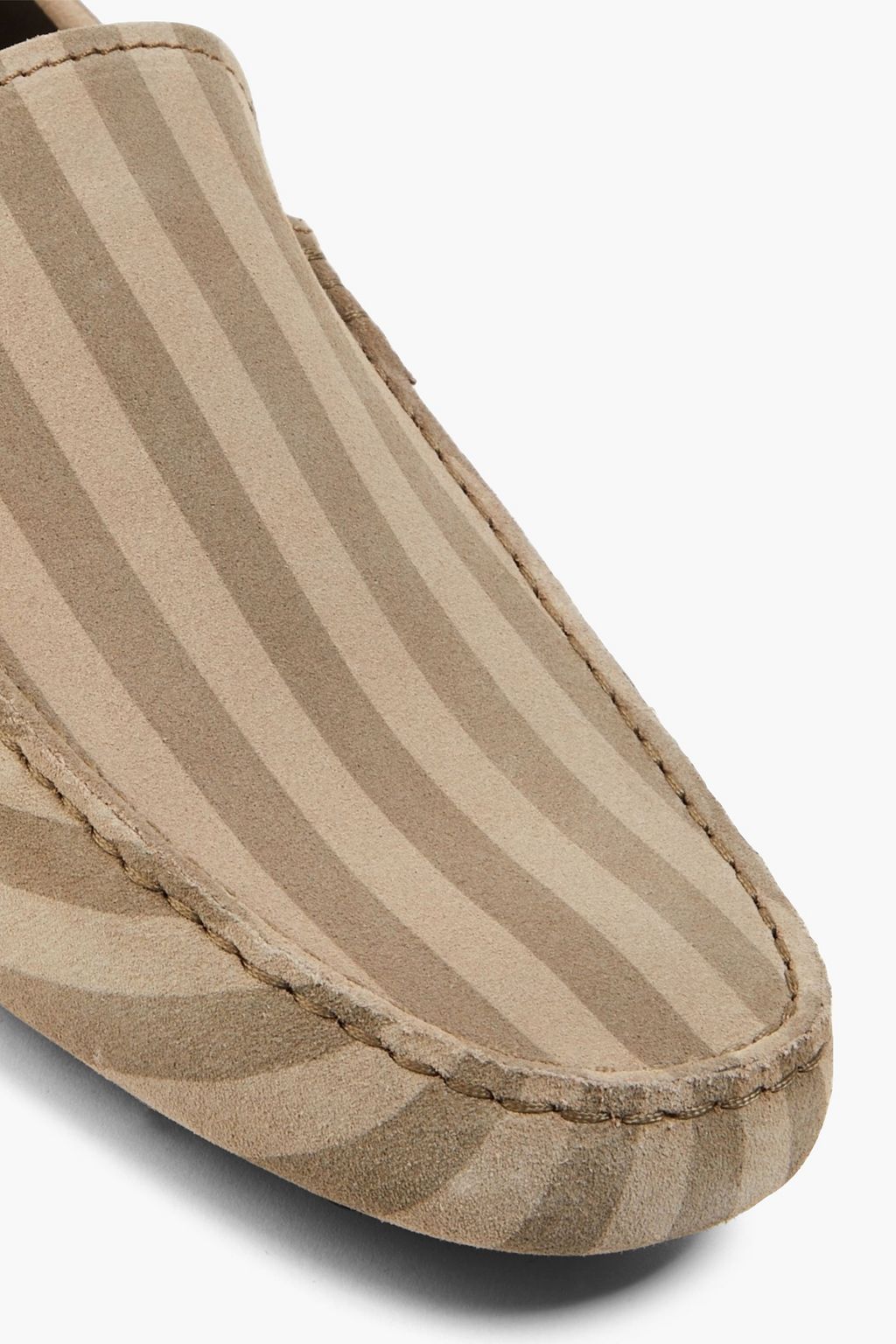 TOD'S Striped suede driving shoes