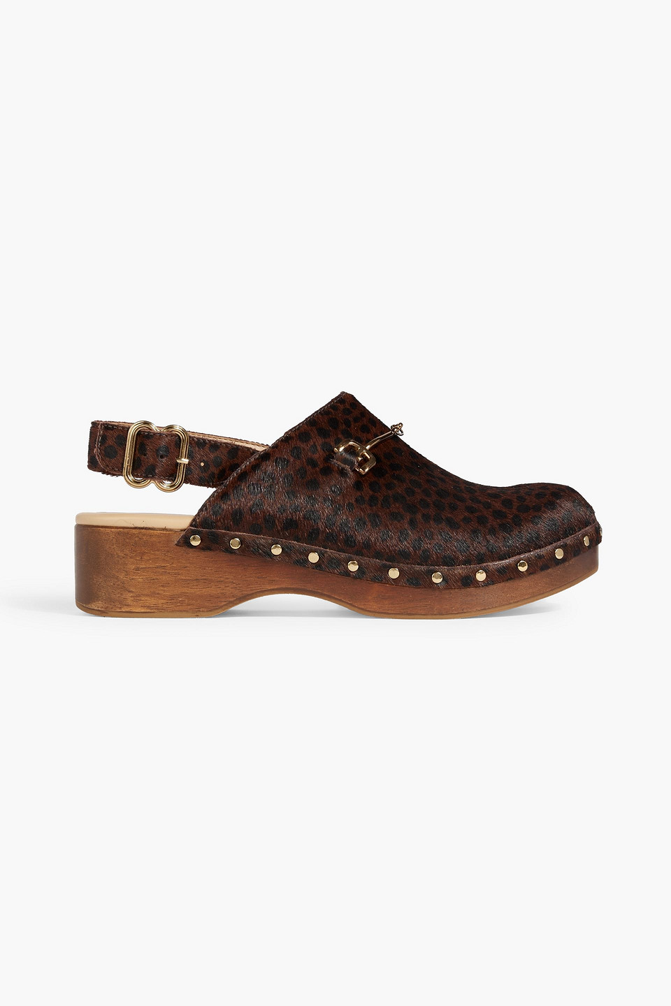 Hilda leopard-print calf hair clogs